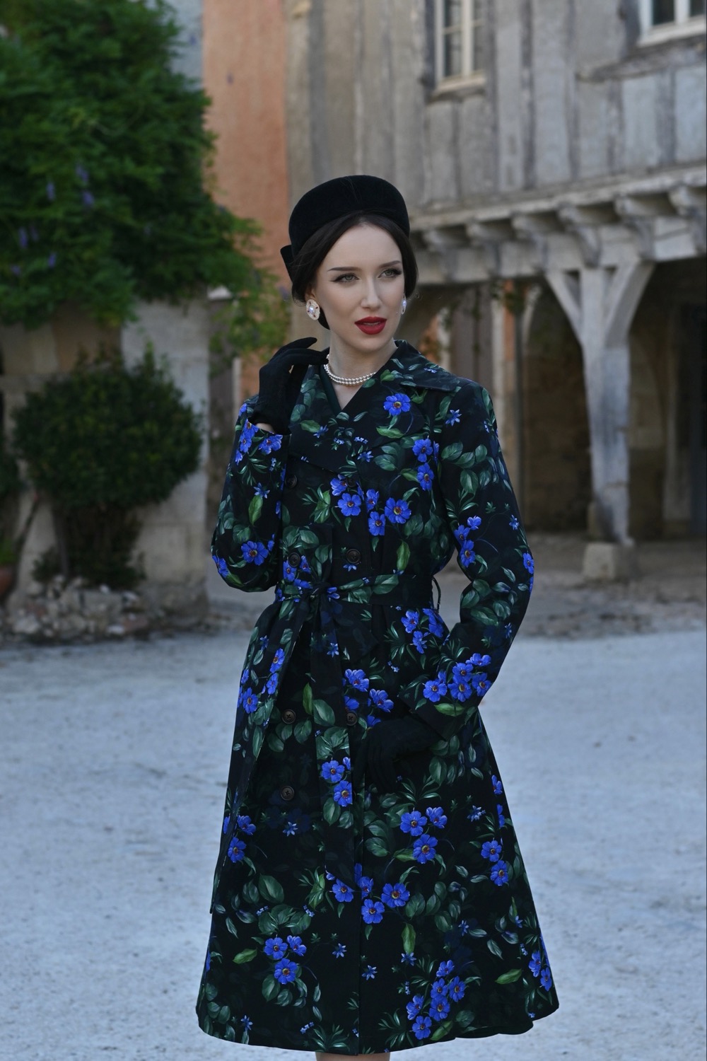 Brooke Floral Swing Coat in Extended Sizing
